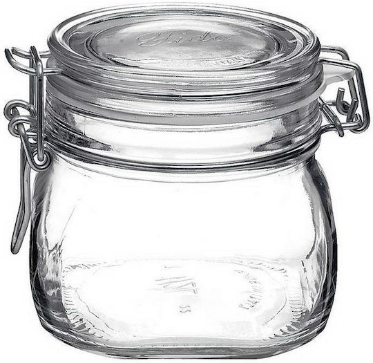 Bormioli Rocco Fido Set 6 Pieces General Use Jars with Airtight Lid Glass Transparent 500ml 6 Pieces