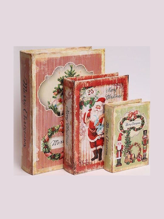 Eurolamp Vintage Decorative Wooden Books Set 3 Pieces 30x22x7.5 23x17x6 16x11x4.5cm Eurolamp