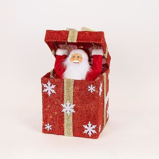 Illuminated Santa Claus Battery with Moving and Music Red 25x25cm
