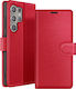 Zanaé Brieftasche Hülle Galaxy S24 Ultra Stand Magnetischer Tab Rot