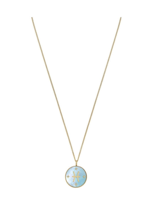 Fossil Necklace Made Of Gold Plated Steel Fossil Necklace Made Of Gold Plated Steel