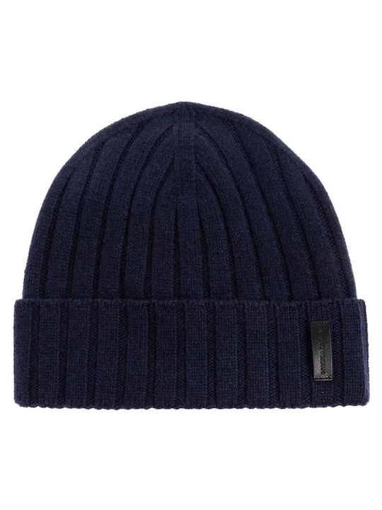 Beanie Unisex Beanie Knitted in Navy Blue color