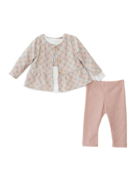 Restart Kids' Set with Leggings Winter 3pcs Pink