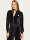 Women's Sweatshirt Jacket Velvet Hooded Black