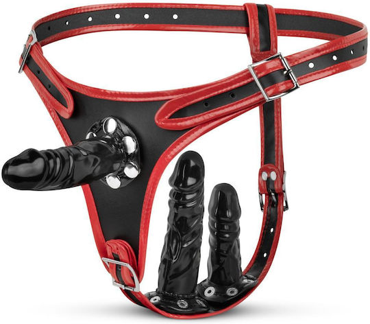 Fetish Collection Triple Dildo Strap-on Harness