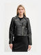 Women's Lifestyle Leather Jacket for Winter Black