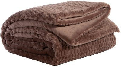 Nef-Nef Homeware Husă de pătură Super Dublu 220x240cm Lernia Mocha 740 g/mp²Gsm