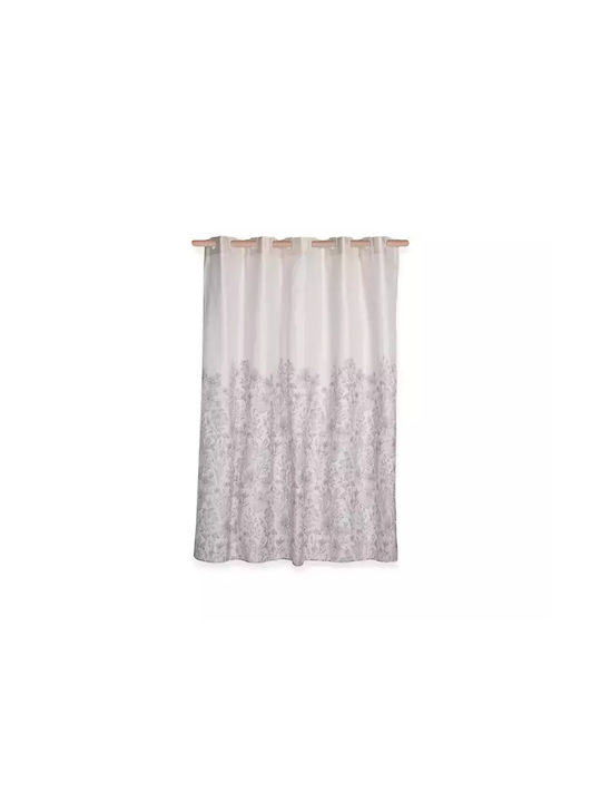 Nef-Nef Homeware Anthem Κουρτίνα Μπάνιου Υφασμάτινη με Τρουκς 180x200cm Sand