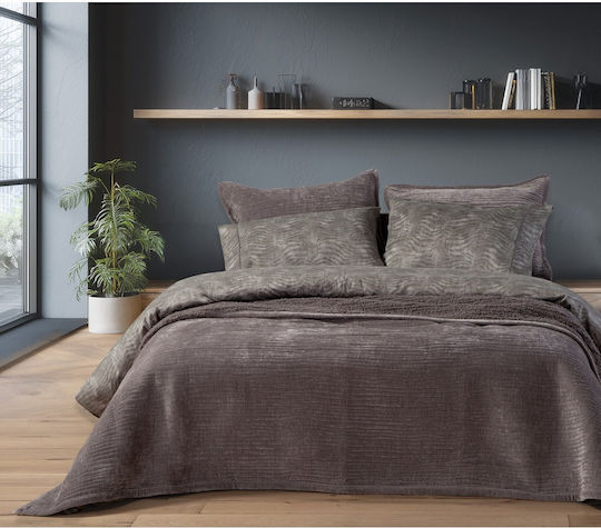 Nef-Nef Homeware Brave Κουβερλί Υπέρδιπλο από Πολυεστέρα Grey 230x240cm