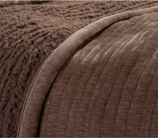 Nef-Nef Homeware Brave Tagesdecke Übergröße aus Polyester Mocca 230x240cm