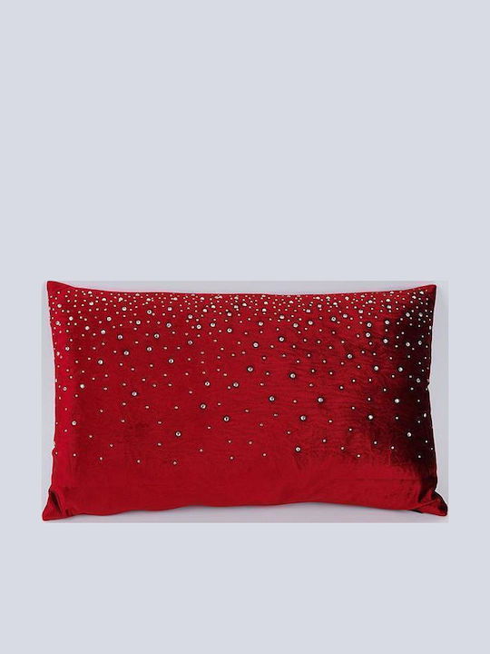 Eurolamp Pillow Burgundy Velvet Strass 30x50cm ...