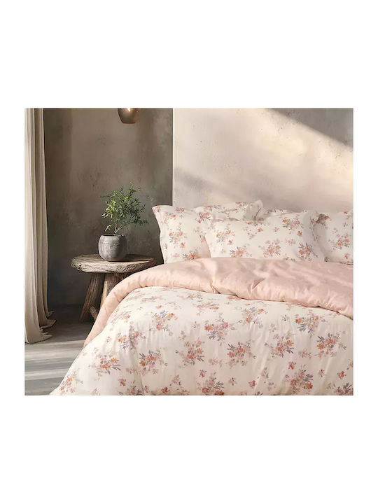 Nef-Nef Homeware Sheet Sets Queen 240x270cm. Premium Ecru/rose 4pcs