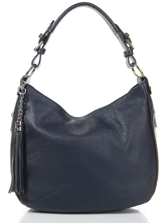 Passaggio Leather Кожена Дамска Чанта Раница Синя