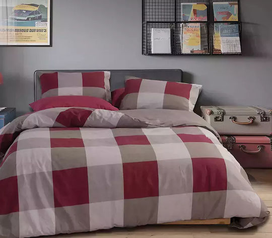 Nef-Nef Homeware Sheet Sets Double 200x270cm. Casual Bordo 4pcs