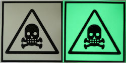 Phosphorescent Toxic Substances Warning Sign 10x10 Cm