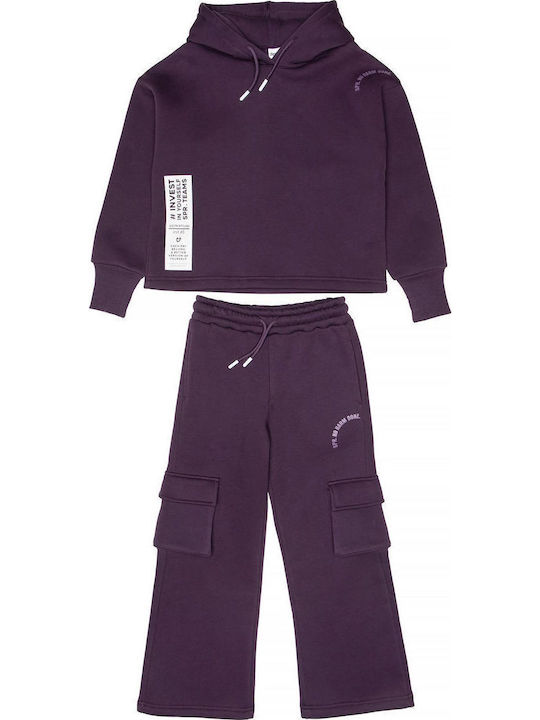 Kids Sweatpants Set Plum 2pcs