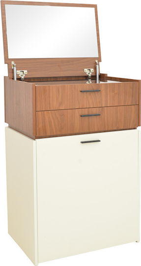 Schminktisch Sonlen Hölzern Walnut-cream mit Spiegel 60x45x130cm