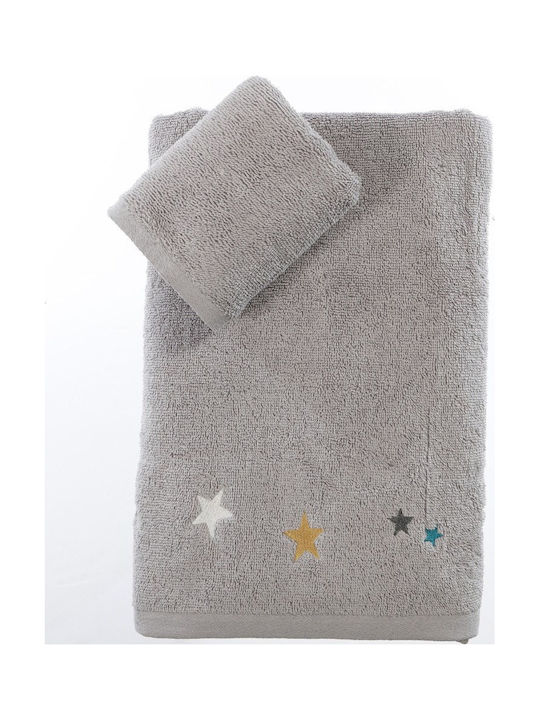 Nef-Nef Homeware Set of baby towels 2pcs Stars Above Gray Weight 420gr/m²