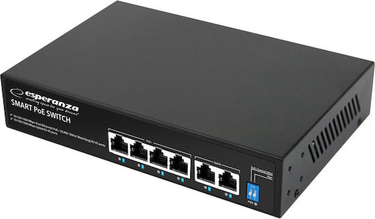 Esperanza ENS107 Unmanaged L2 PoE Switch με 6 Θύρες Gigabit (1Gbps) Ethernet