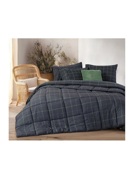 Nef-Nef Homeware Bettdecke Großes Doppelbett mit Microfiber-Füllung 240x220cm Naiberg Denim 330 GSMGsm