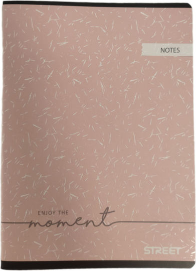 Street Τετράδιο Ριγέ Α5 54 Φύλλων Notes Ροζ