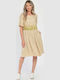 Sommer Midi Damenkleid Beige