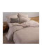 Nef-Nef Homeware Duvet Cover Set Cotton Single with Pillowcase 170x240 Lucil Beige