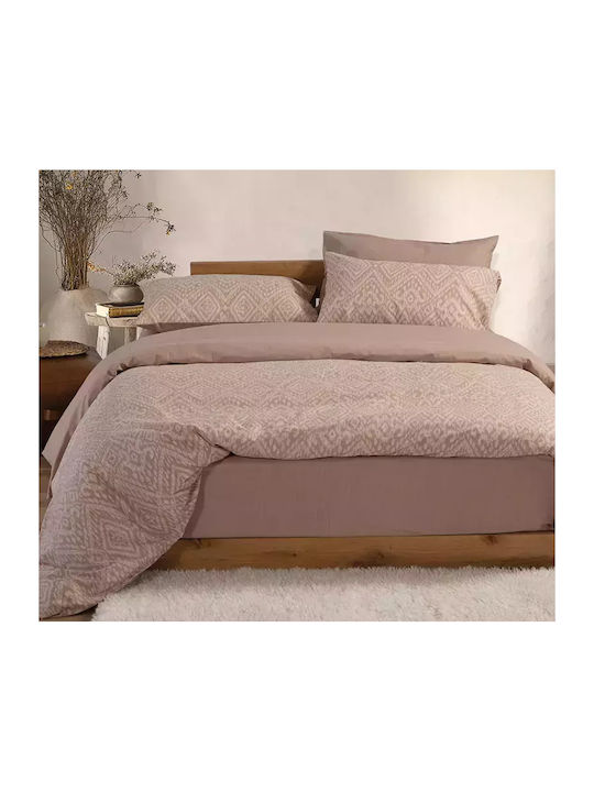 Nef-Nef Homeware Duvet Cover Set Cotton Queen with 2 Pillowcases 240x230 Orion Beige