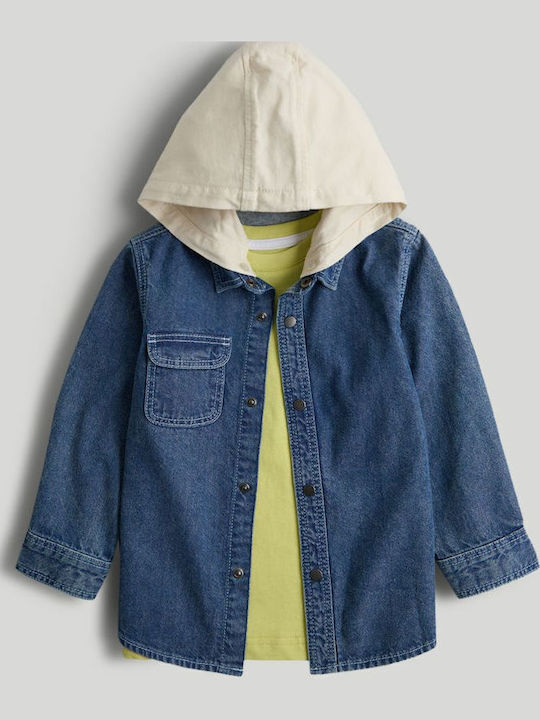 Kids Shirt Long Sleeve Denim Blue