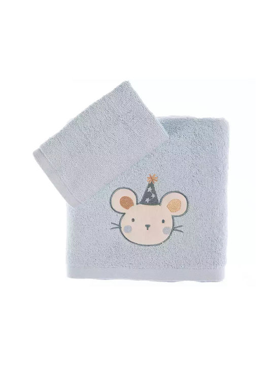 Nef-Nef Homeware Set of baby towels 2pcs Bamb Special Party Blue Weight 420gr/m²