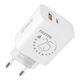 Obal:Me Зарядно без кабел с USB-A порт и USB-C порт 25W Quick Charge 3.0 Бял (OM25WCA)