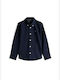 Kids Shirt Long Sleeve Dark Blue Essential Oxford