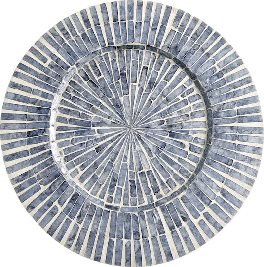 Polihome Tabitha Dekorative Platte Hölzernes Blau 1Stück 35x35x1cm