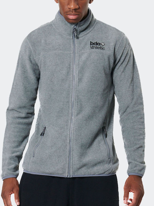 Body Action Men's Fleece Jacket Hooded Gray