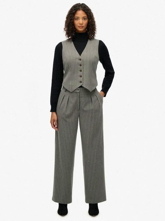 Superdry Damen Stoff Hose Gray