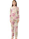 Vamp Sommer Damen Pyjama-Set Dark Pink
