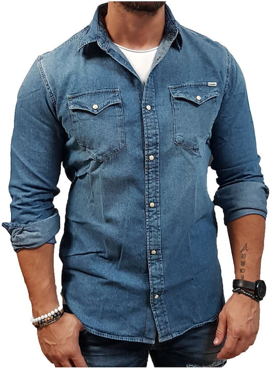 Langärmlig Jeans Hemd Blue Denim