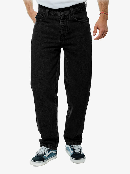 X-tra Men's Jeans Pants with Loose Straight Fit Washed Black