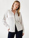 Women's Satin Long Sleeve Shirt White