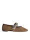 Synthetic Leather Ballerinas Tabac Brown