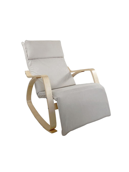 Rocking Armchair Beige 67x127x91cm
