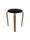 Stool For Living Room Wooden Miloa Black/Natural 42x42x45cm