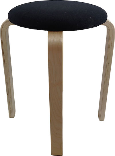 Табуретка Дневна стая Дърво Miloa Black/Natural 42x42x45бр