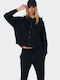 Women's Sweatshirt Jacket Hooded Black