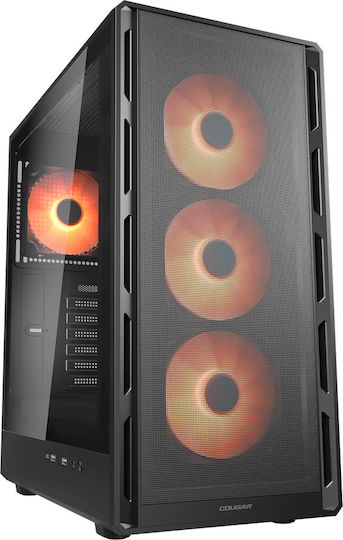 Cougar Airface Pure PRO Gaming Midi Tower Κουτί Υπολογιστή με ARGB Φωτισμό Μαύρο