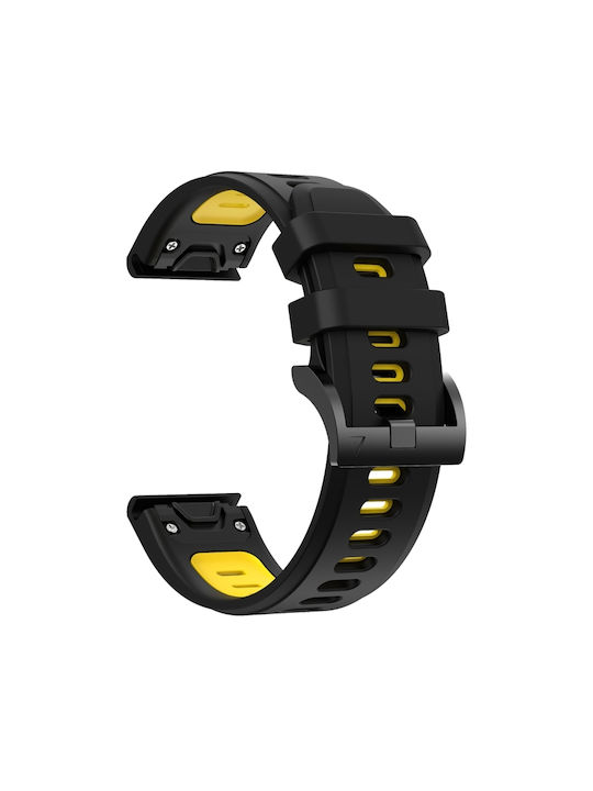Garmin Epix Gen 2 22mm Two-Tone Sports Silicone Strap Black+Yellow
