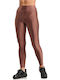 Women's Long Training Legging Shiny & High Waisted Cocoa