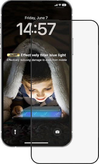 Anank 2.5d Anti-blue Light Screen Protector Iphone 14 Black