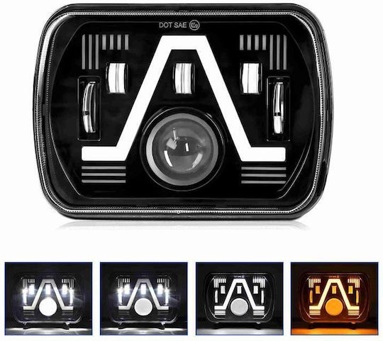 Squareς Waterproof Headlights Car Chevrolet Corvette Citroen C4 Jeep Wrangler / Cherokee Mazda E series 7cm with White Lighting 1pcs