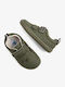 Kids Sneakers Barefoot with Hoop & Loop Closure Khaki
